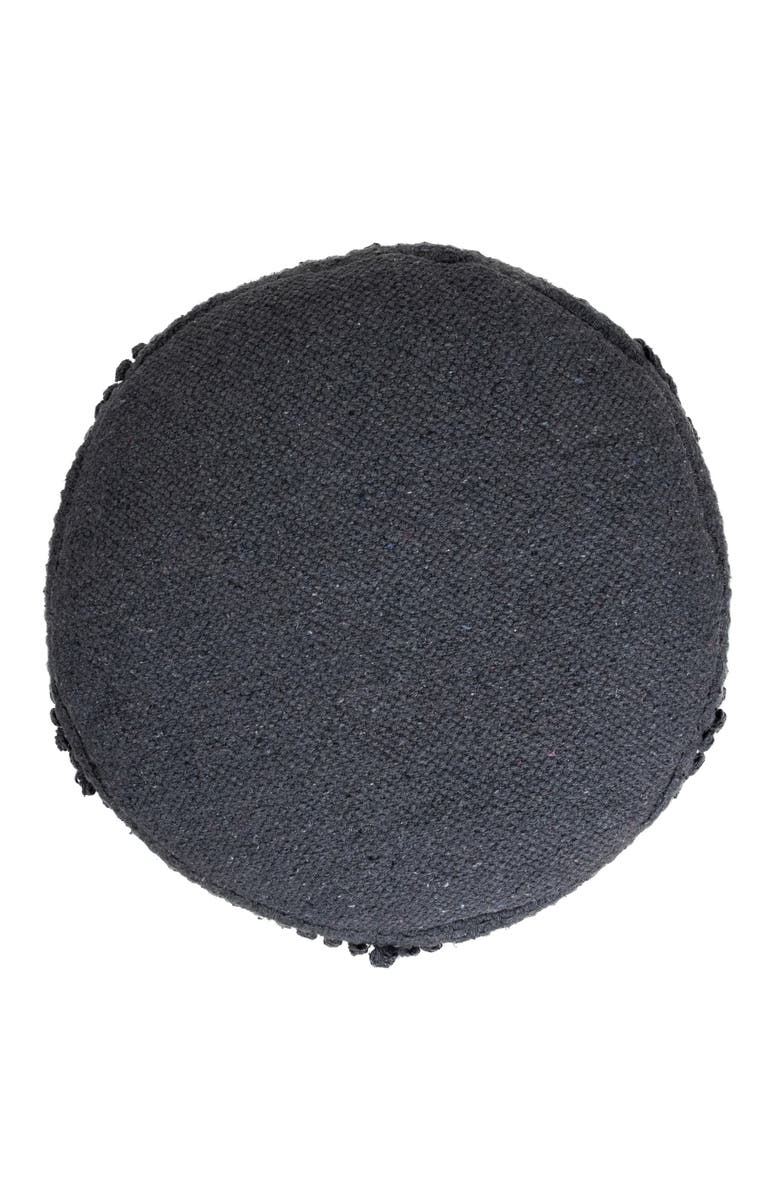 Northlight Woven Cotton Textured Round Pouf - 14" - Gray, Alternate, color, Gray