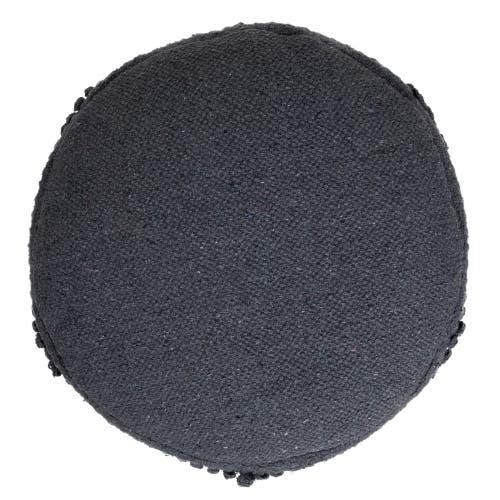 Northlight Woven Cotton Textured Round Pouf