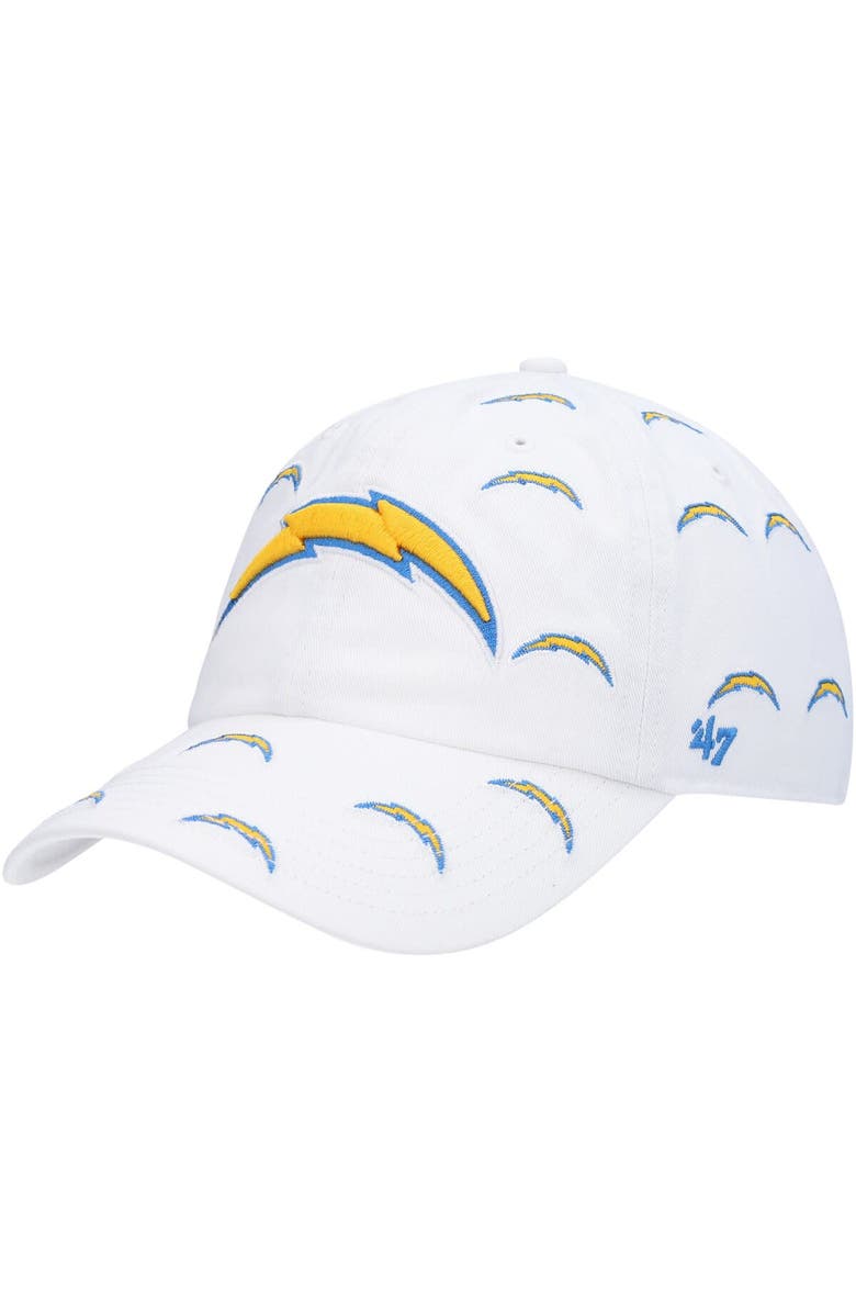 '47 Women's '47 White Los Angeles Chargers Team Confetti Clean Up Adjustable Hat, Main, color, White