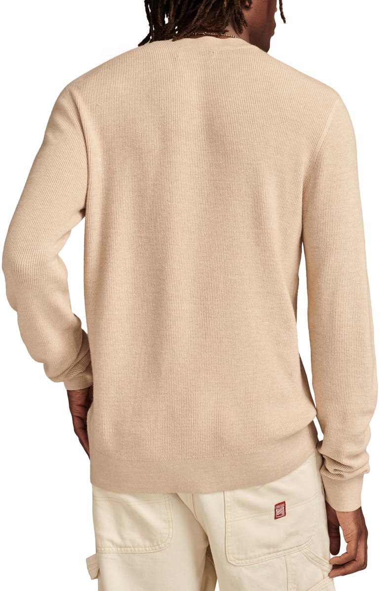 Lucky Brand Rib Crewneck Sweater, Alternate, color, Oatmeal Heather