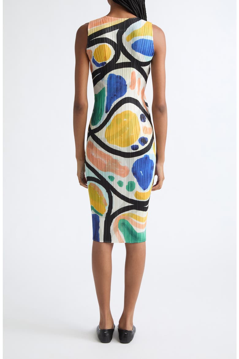 Roll Pleated Sleeveless Midi Dress, Alternate, color, 94-MULTI
