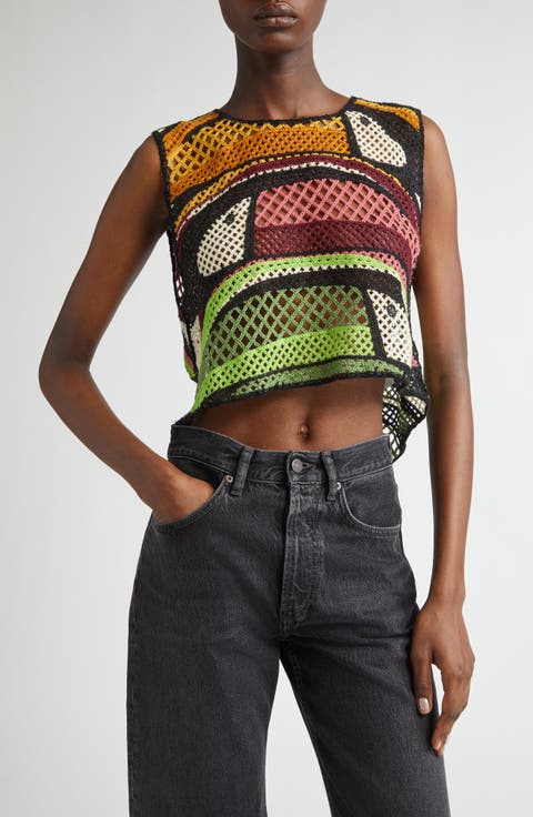 Toucan Tree Open Back Crochet Crop Top