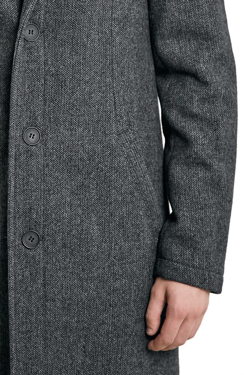 Topman Tweed Wool Blend Topcoat, Alternate, color,