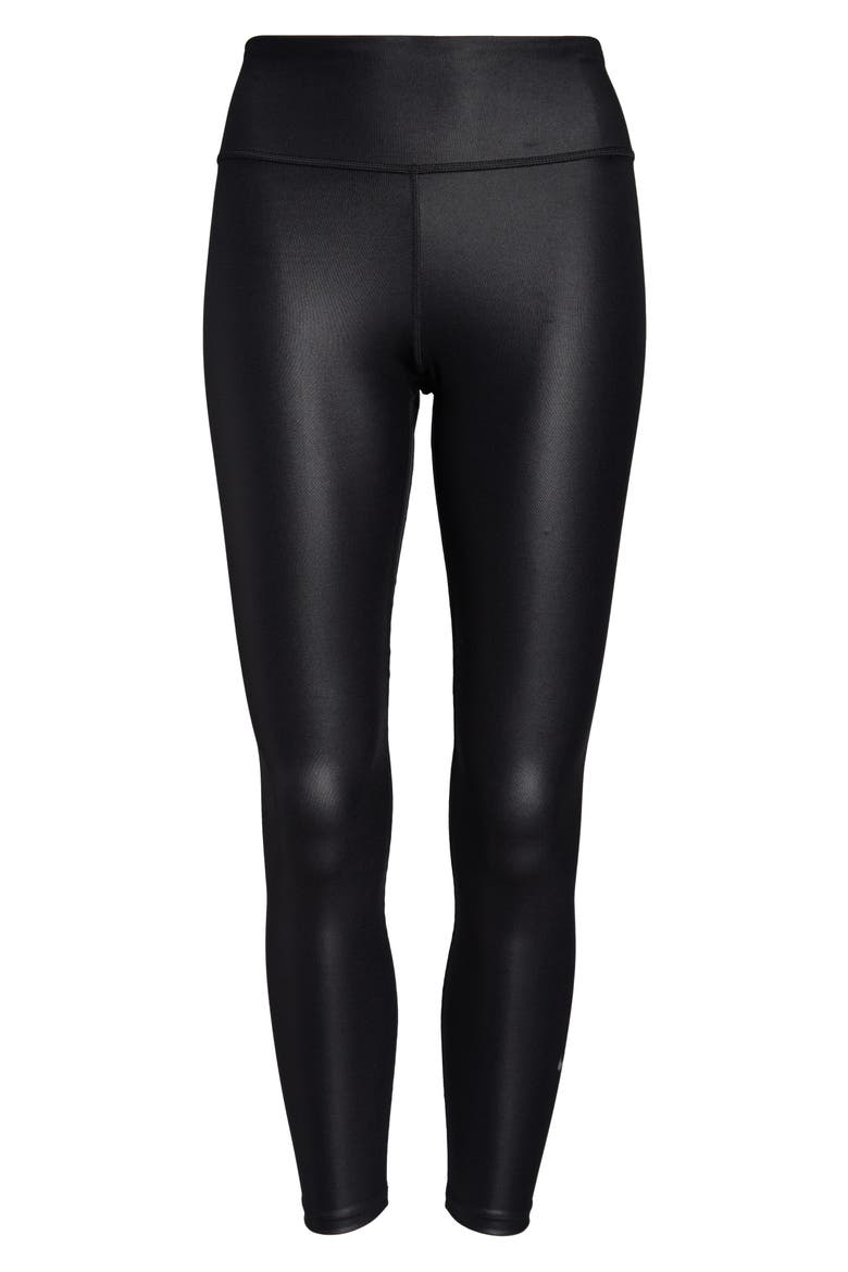 One Faux Leather Mid Rise 7/8 Leggings, Alternate, color, BLACK/ SMOKE GREY