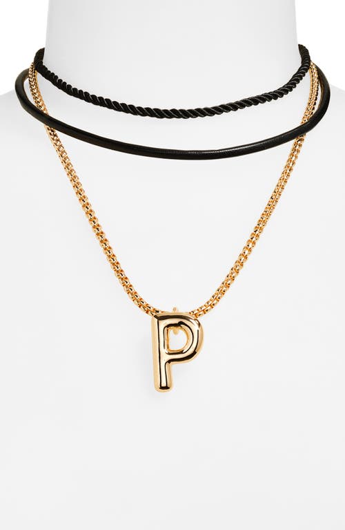 Open Edit Set Of 3 Interchangeable Initial Pendant Necklaces