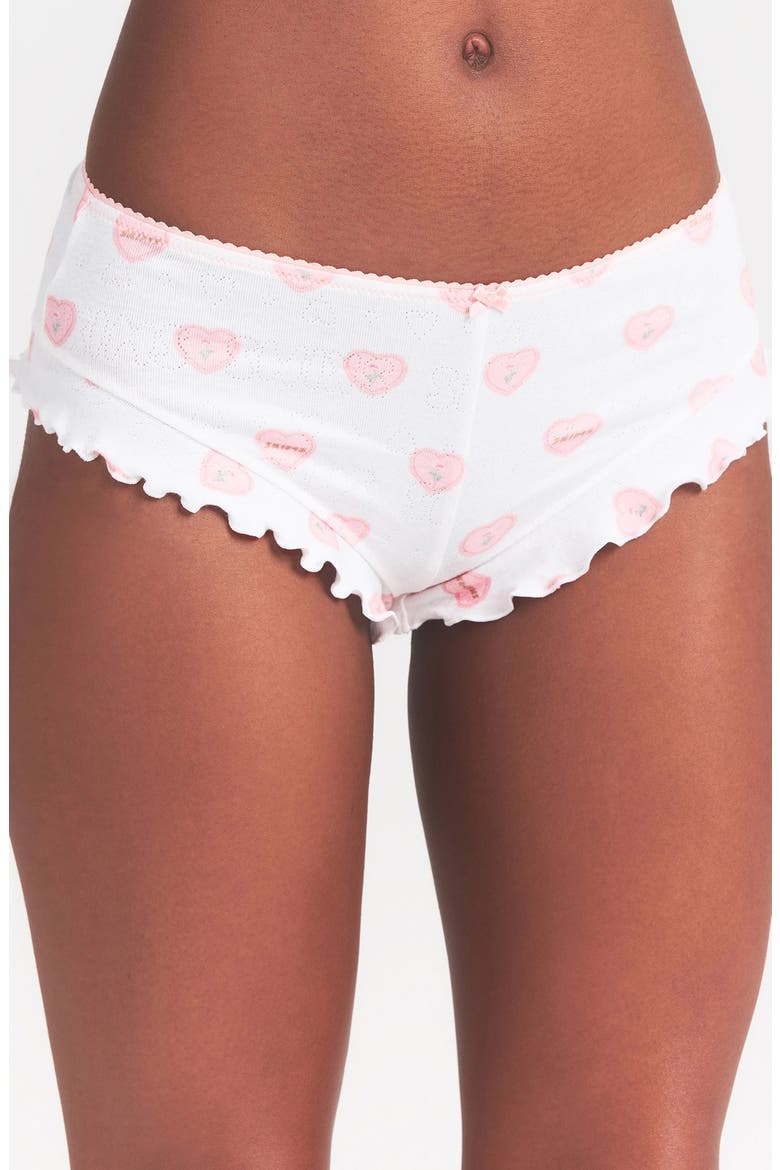 Pointelle Ruffle Pajamas, Alternate, color, SNOW LACE HEARTS