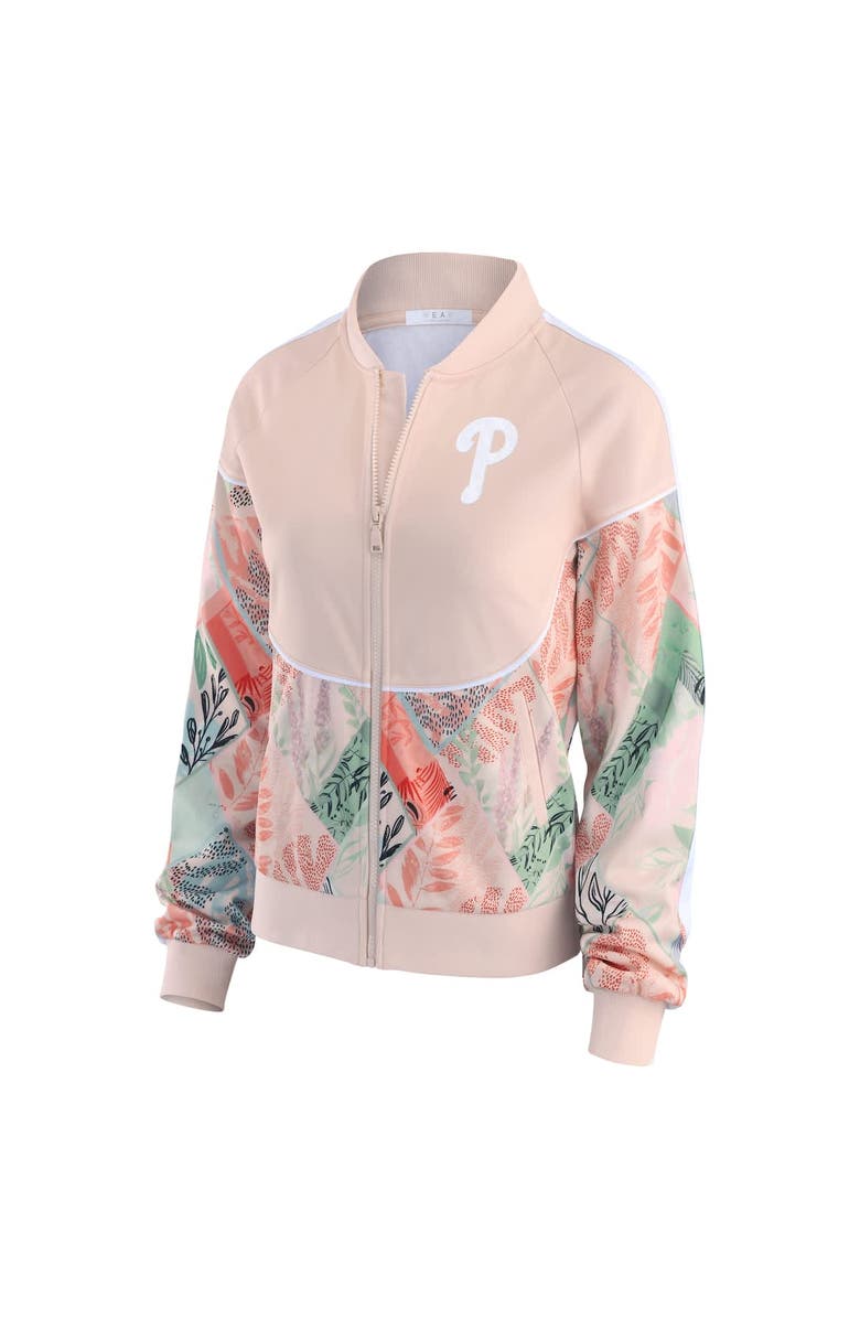WEAR by Erin Andrews Women's WEAR by Erin Andrews Sand Philadelphia Phillies Raglan Full-Zip Track Jacket, Alternate, color, Sand