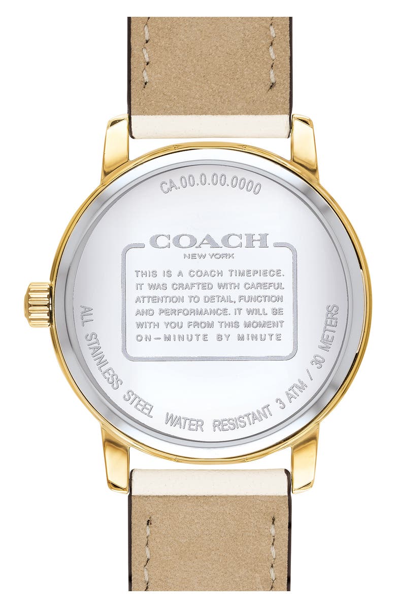 COACH Grand Leather Strap Watch, 36mm, Alternate, color, 