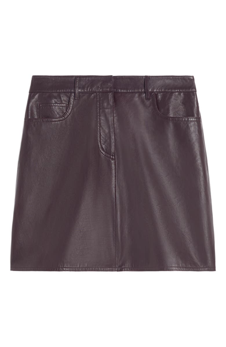 Weekend Max Mara Doncia Leather Miniskirt, Alternate, color, Bordeaux