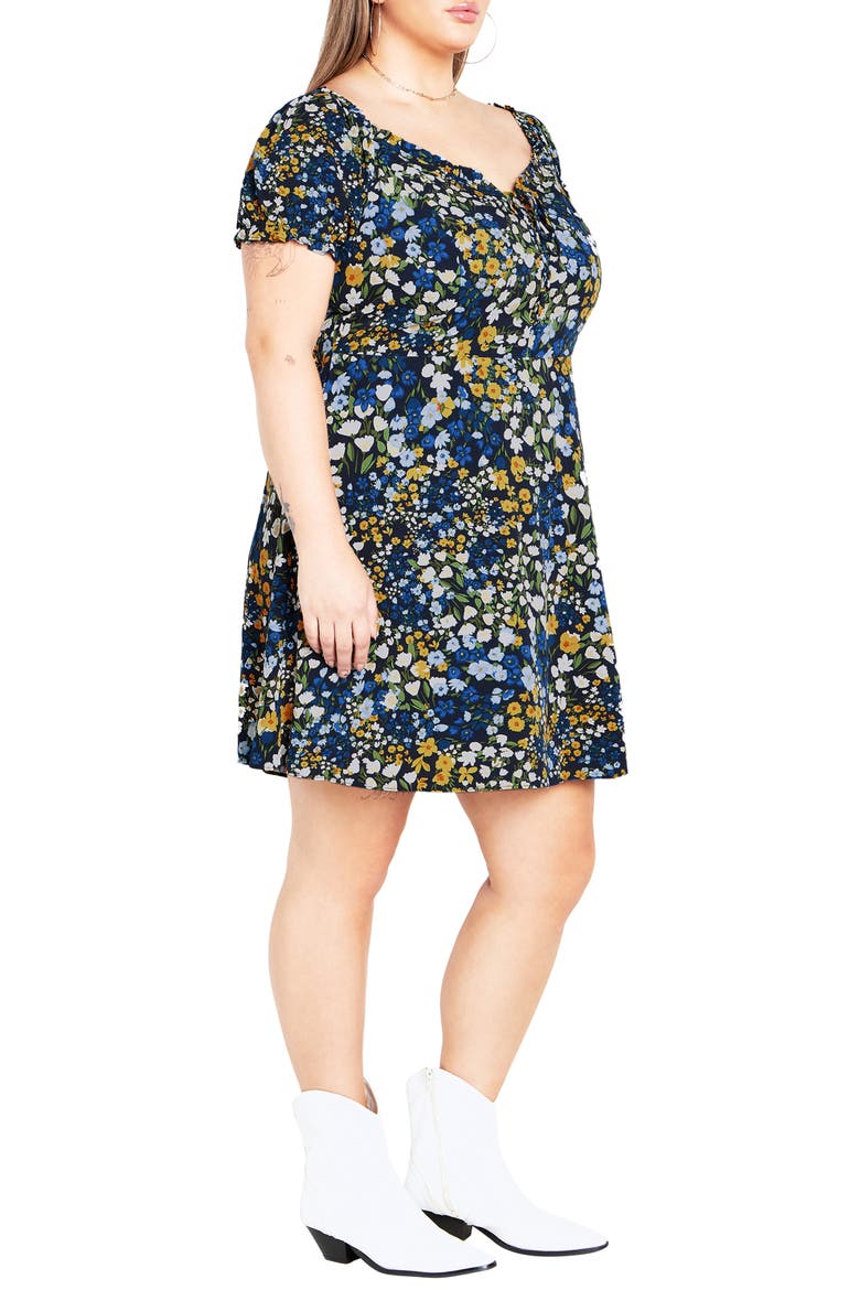 Allie Floral Dress, Alternate, color, BLUE MEADOW