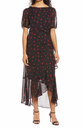 Julia Jordan Ruched High-Low Midi Dress