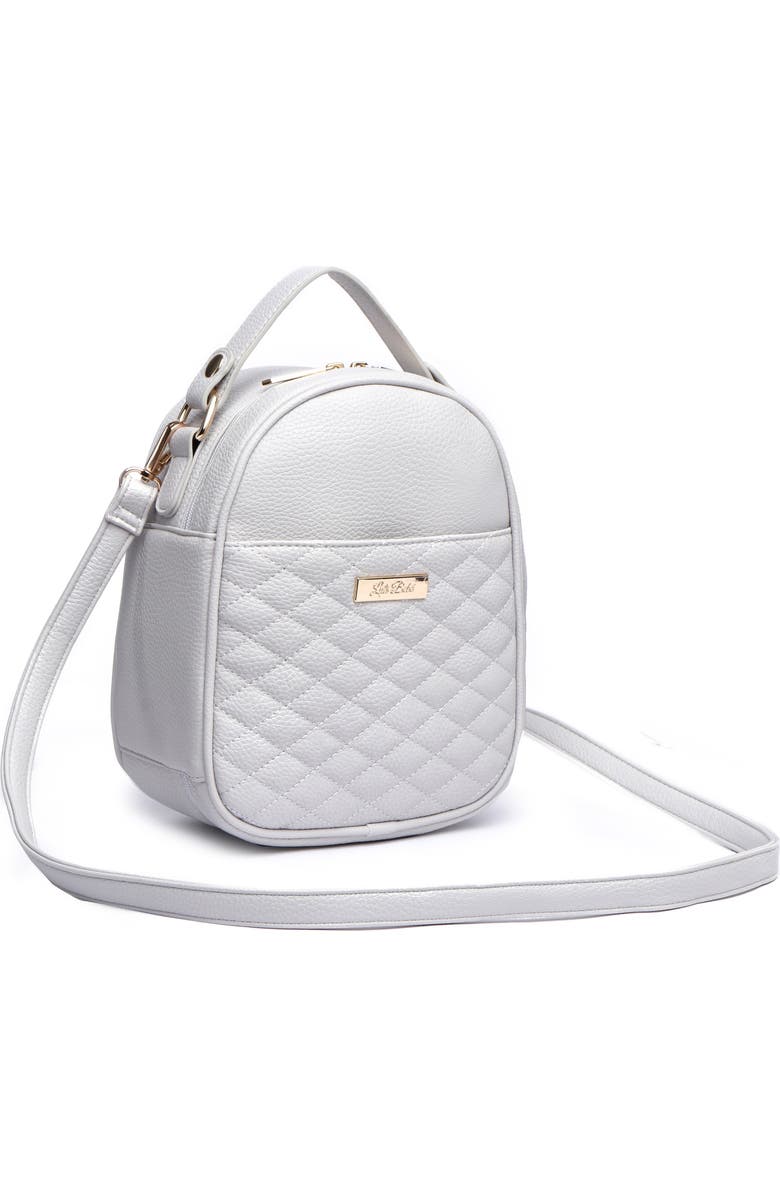 Luli Bebé Monaco Faux Leather Snack Bag, Alternate, color, Stone Grey