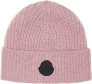 Moncler Logo Patch Wool & Mohair Blend Beanie