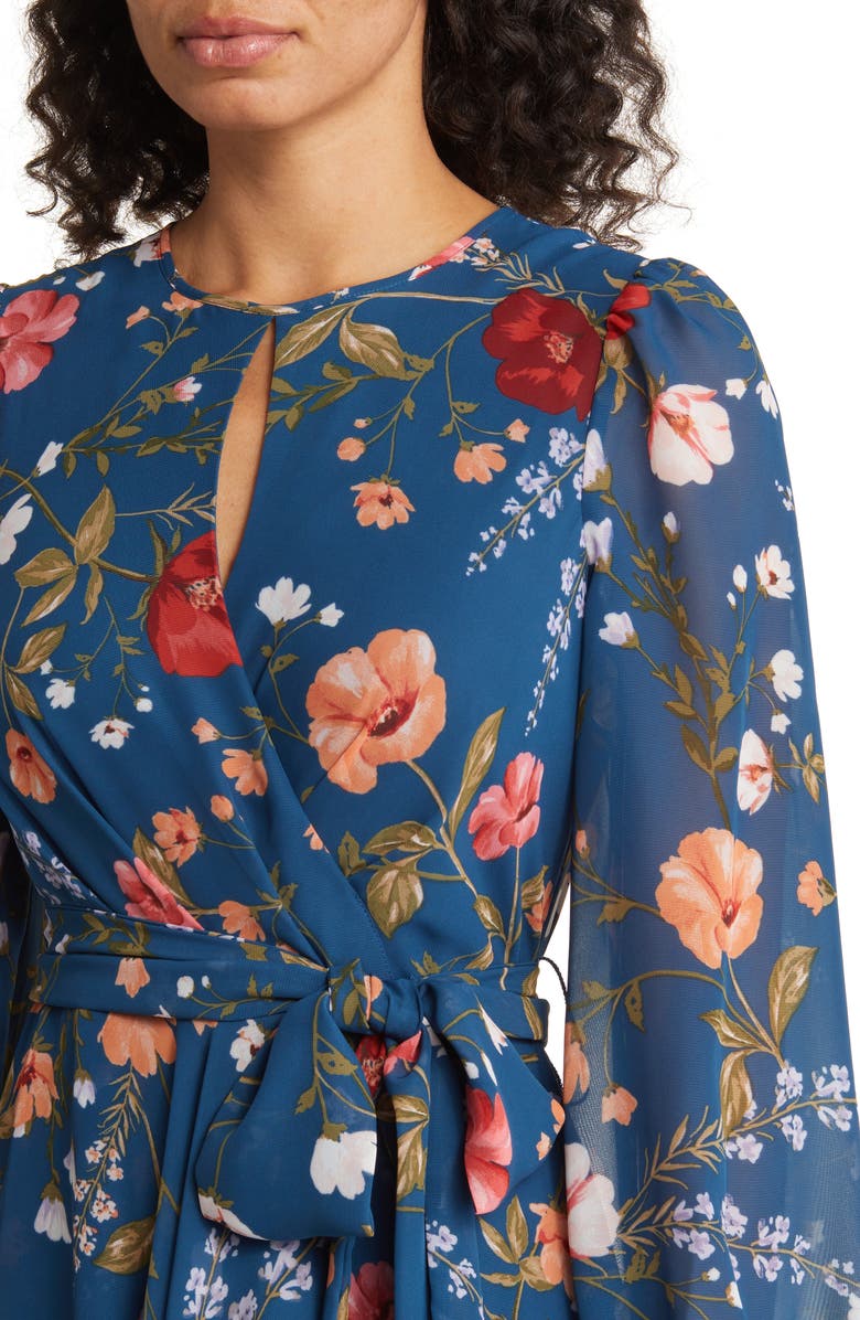 Eliza J Floral Long Sleeve Maxi Dress, Alternate, color, 
