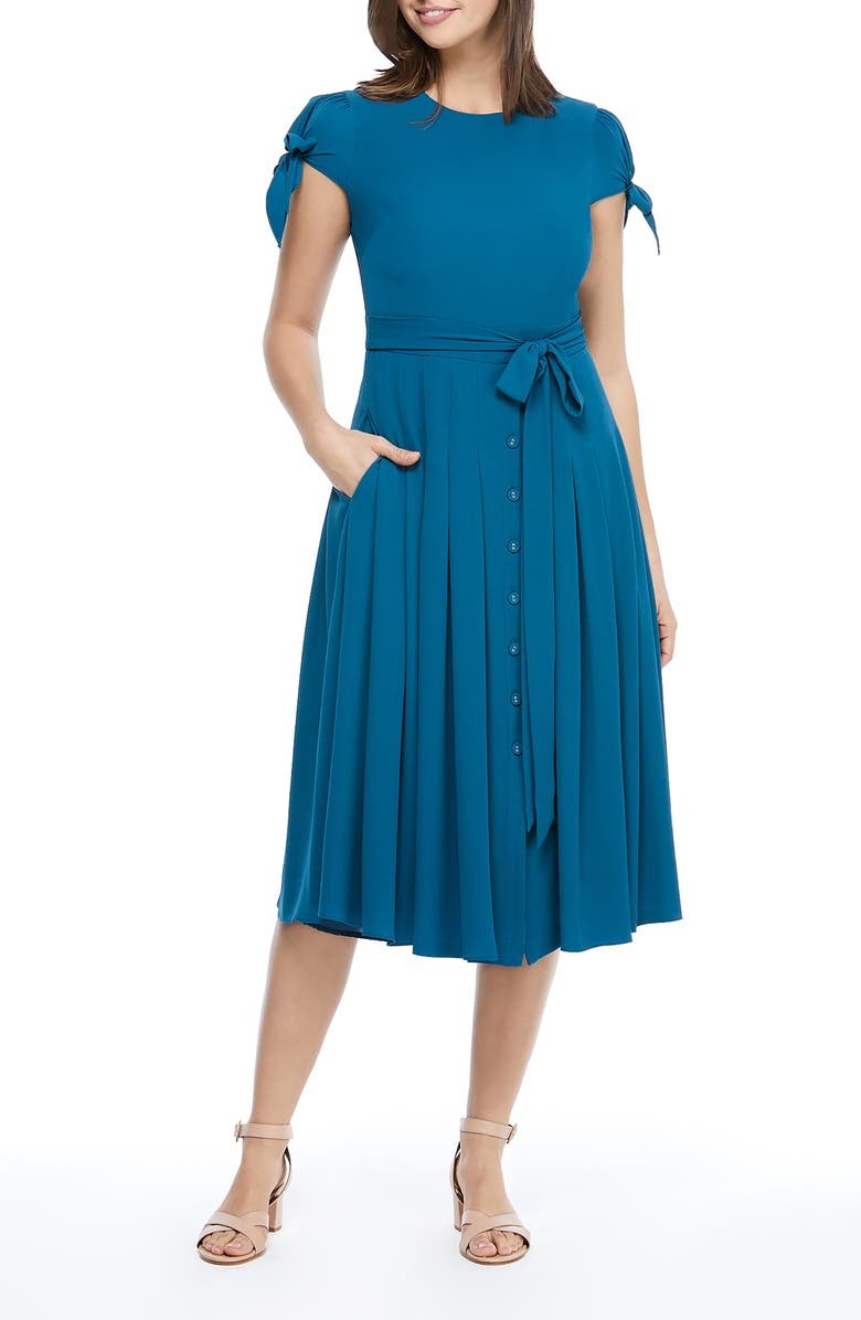 Gal Meets Glam Collection Bette Pleated Midi Dress, Alternate, color,