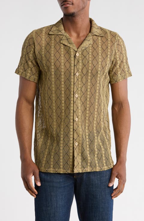 Modern Fit Textured Camp Shirt