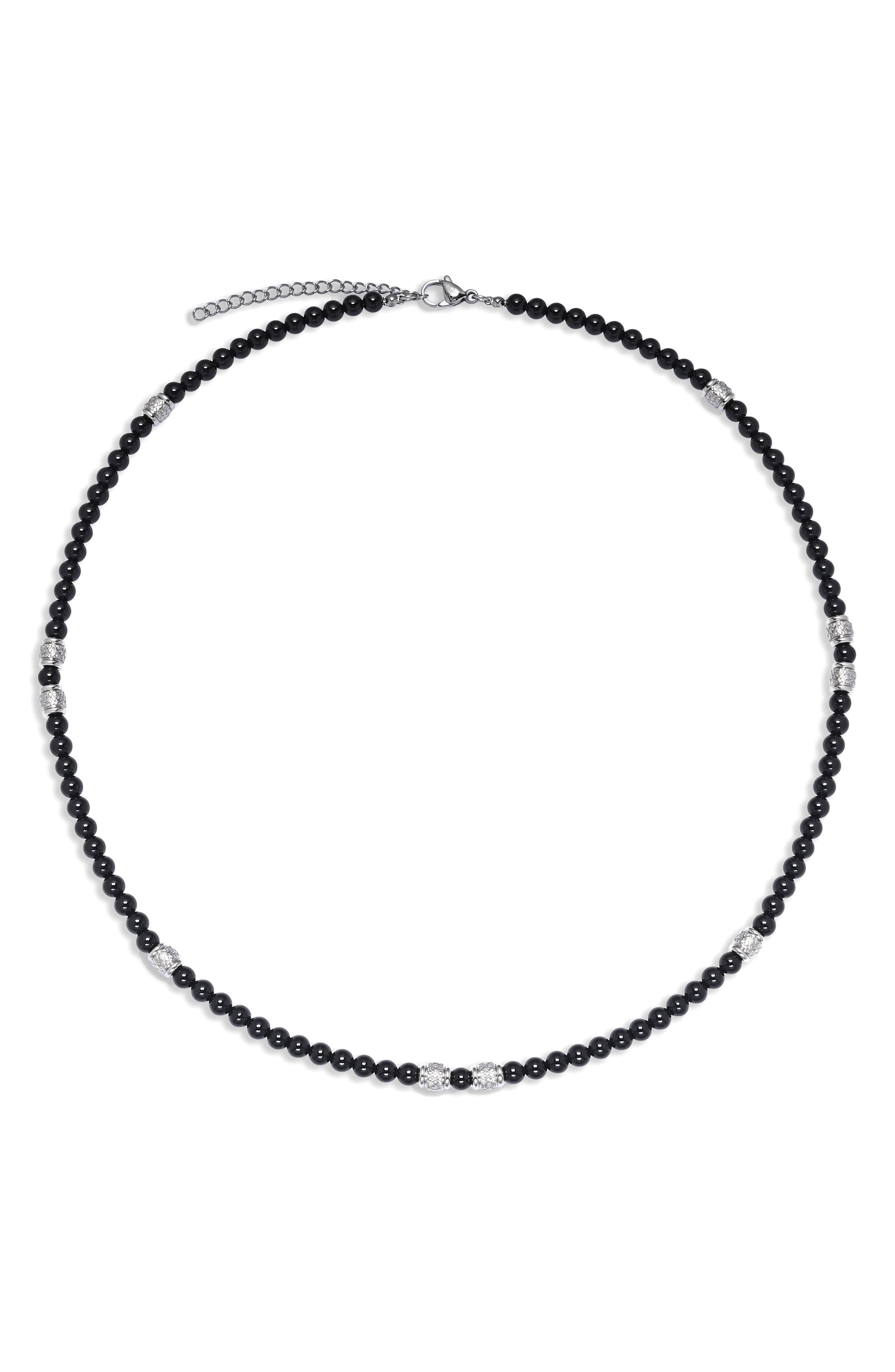 EYE CANDY LOS ANGELES Men's Silas Agate Beaded Necklace