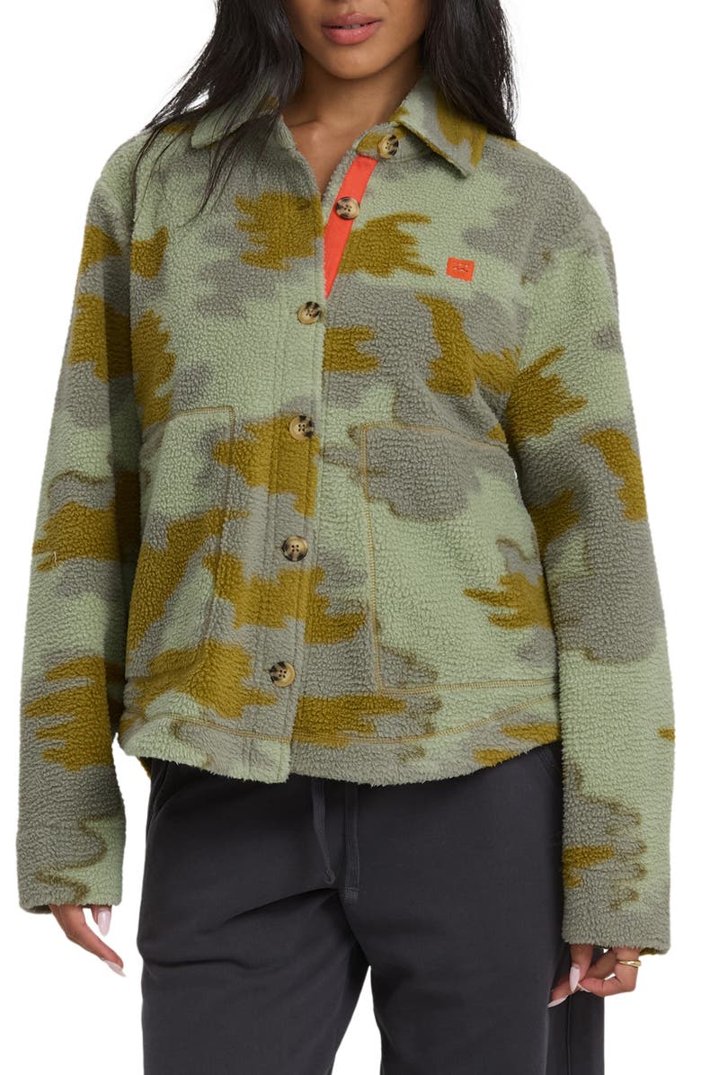 Billabong Breezy Fleece Shacket, Main, color, Camouflage