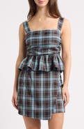 Petal & Pup Alana Plaid Peplum Top