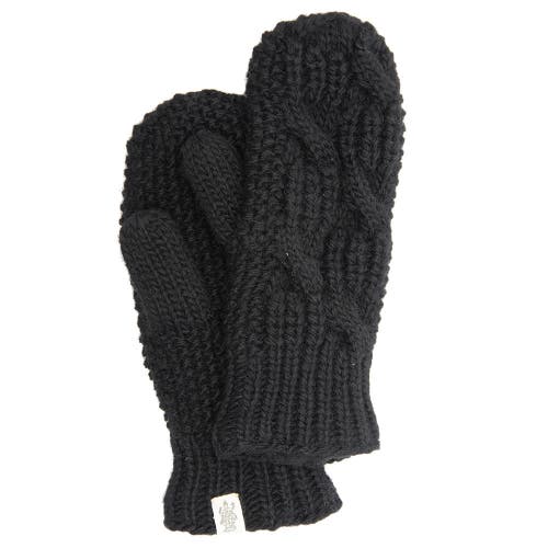 Nirvana Designs Side Cable Knit Mittens In Black