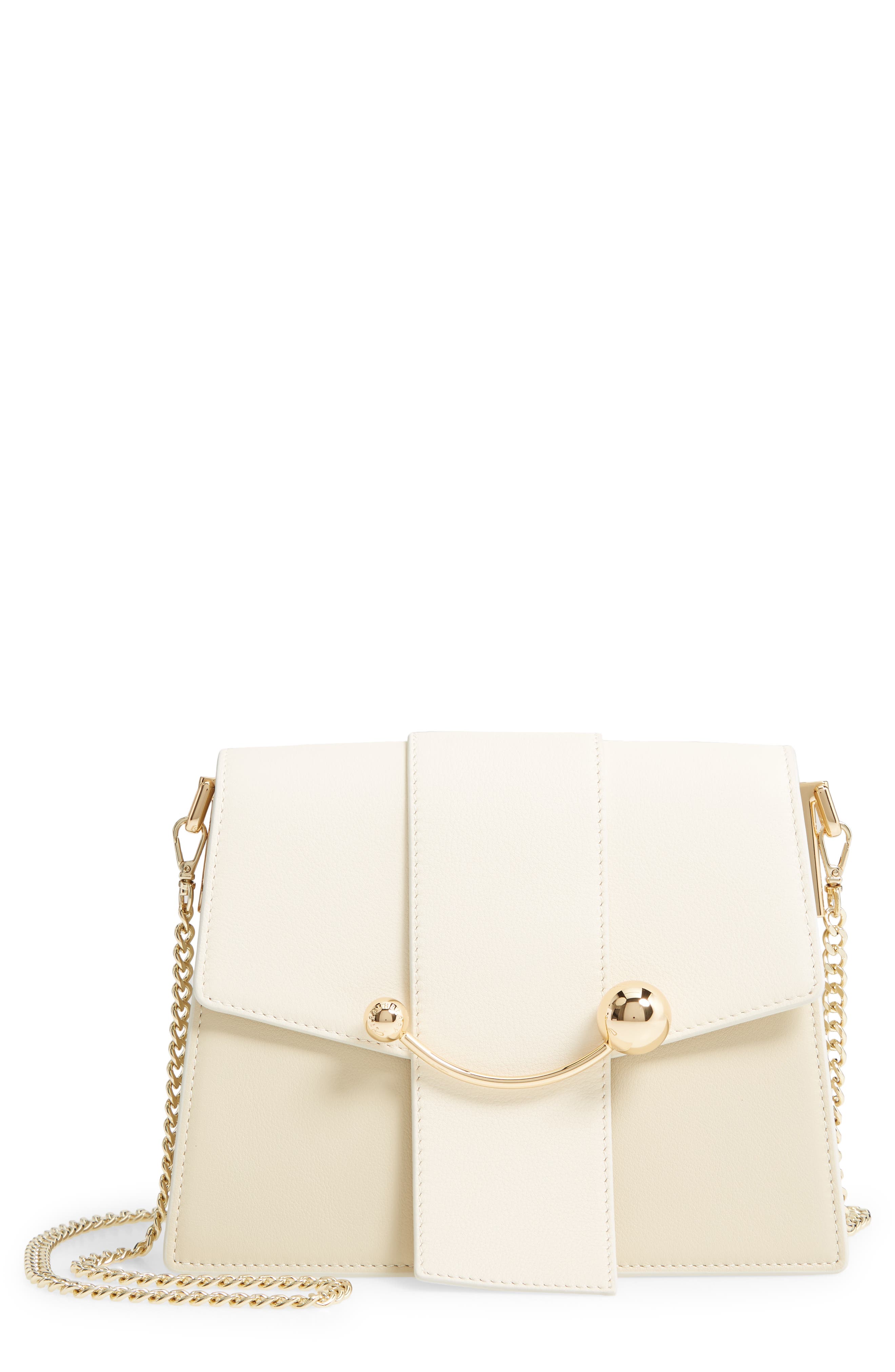 Strathberry Box Crescent Bicolor Leather Shoulder Bag, Main, color, 