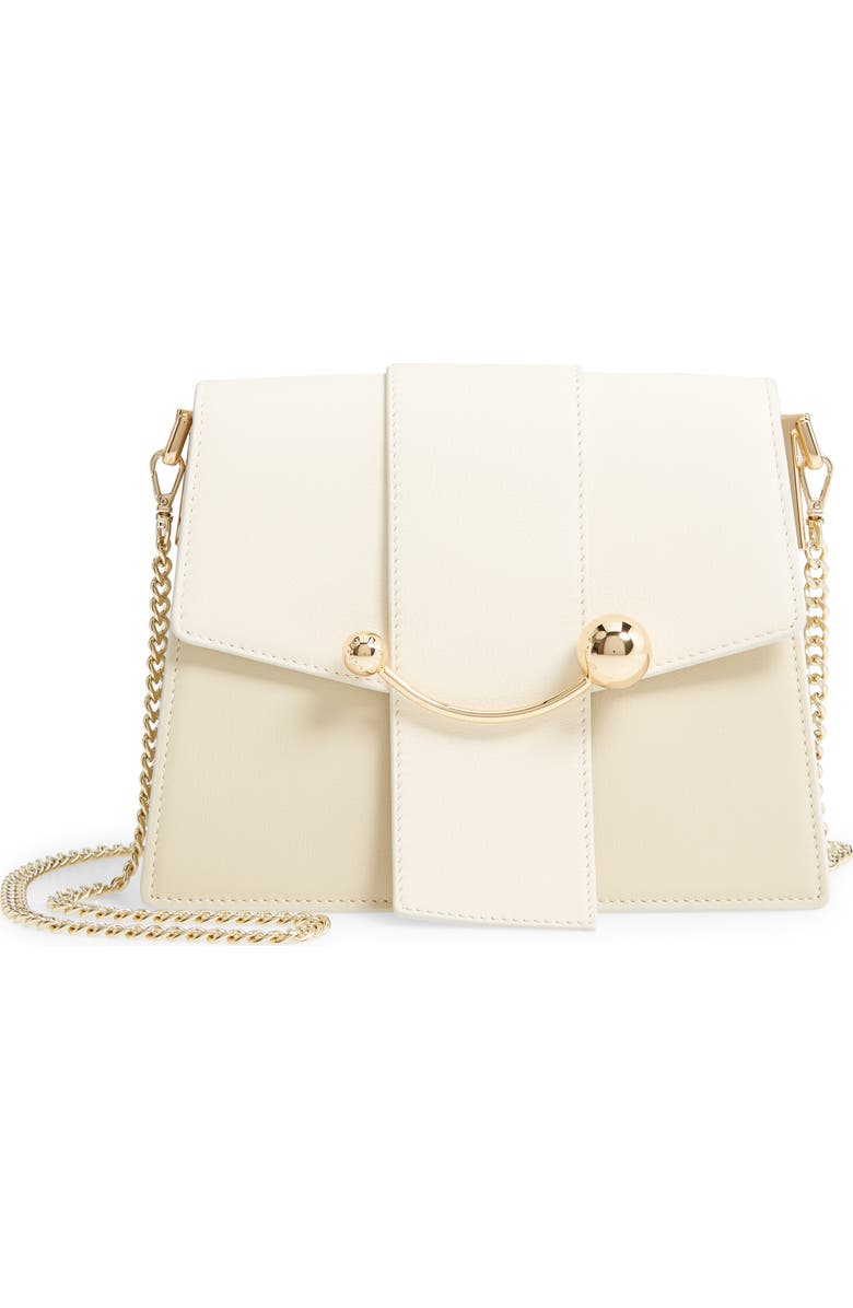 Strathberry Box Crescent Bicolor Leather Shoulder Bag, Main, color,