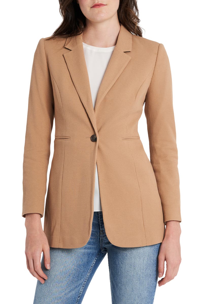 1.STATE Waffle Knit Blazer, Main, color, True Camel Hthr
