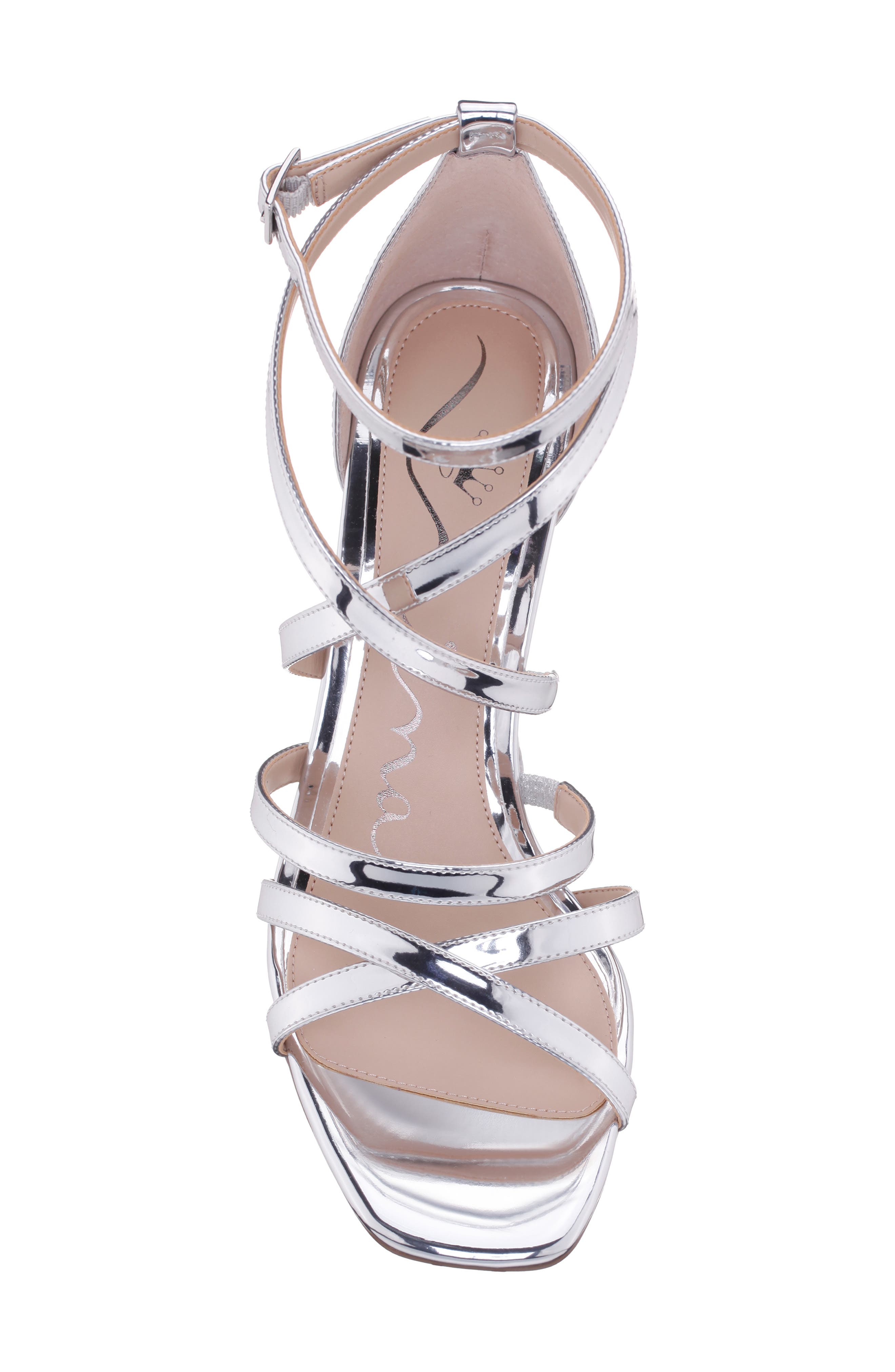 Nina Devyn Ankle Strap Sandal, Alternate, color, Silver