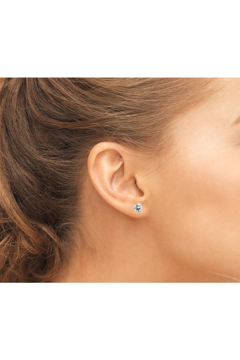 Sterling Silver Moissanite Heart Studs, Alternate, color, Silver
