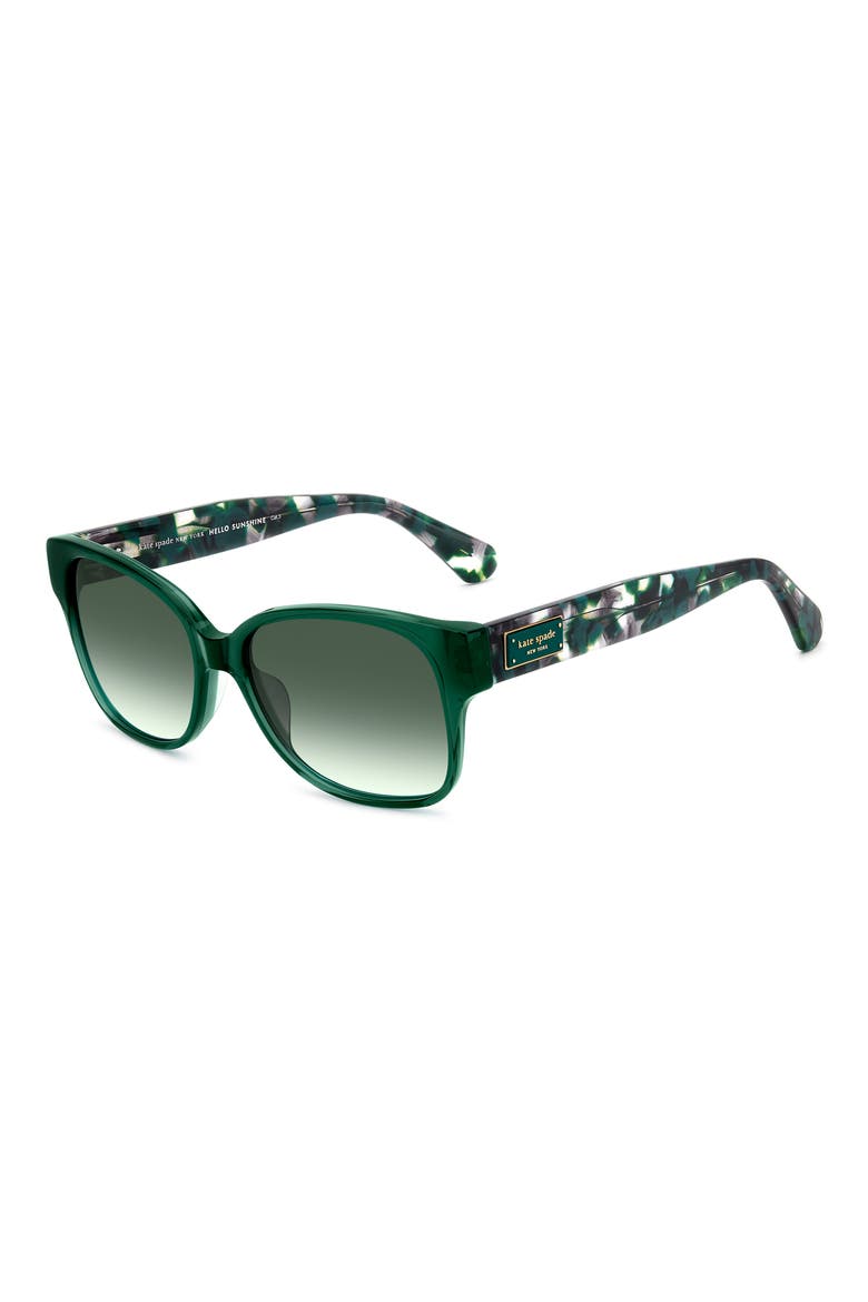trulee 55mm gradient square sunglasses, Alternate, color, GREEN/ GREEN SHADED