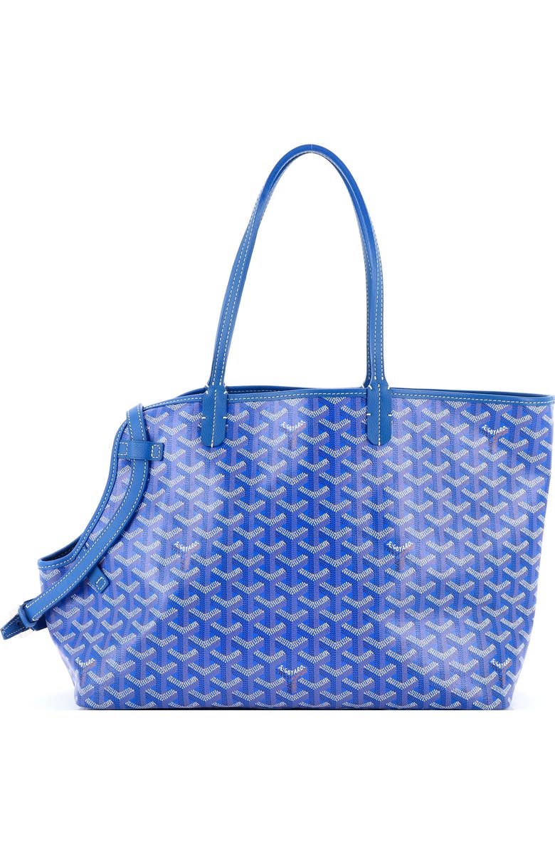Pre-Owned Goyard Chien Gris Pet Carrier Tote Coated Canvas, Main, color, Blue