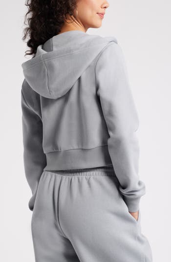 Crop Zip Fleece Hoodie