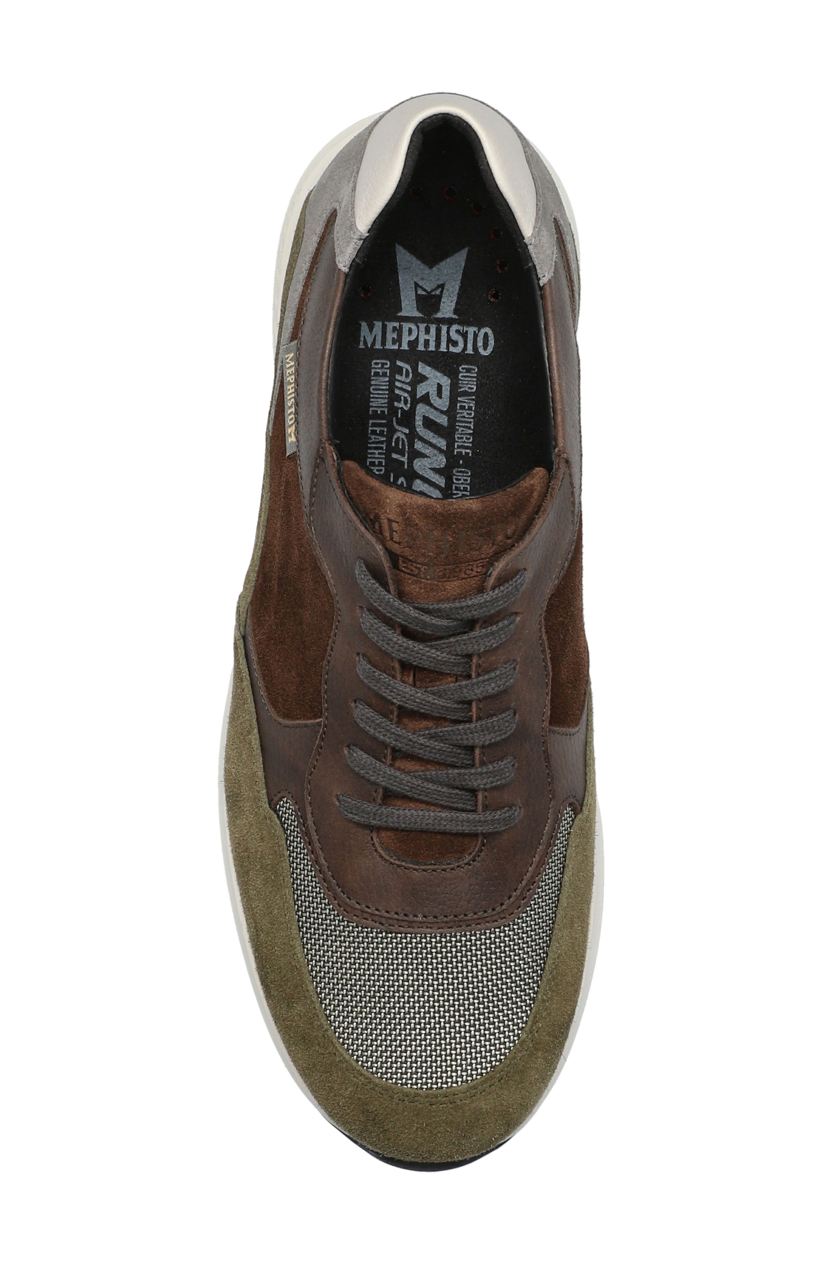 Mephisto Driss Mixed Media Sneaker, Alternate, color, Khaki