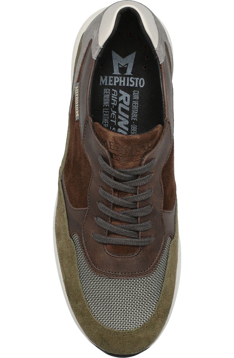 Mephisto Driss Mixed Media Sneaker, Alternate, color, Khaki