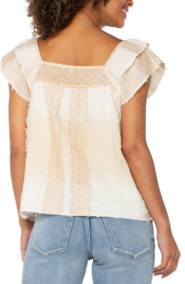 Liverpool Los Angeles Square Neck Cotton Top, Alternate, color, 