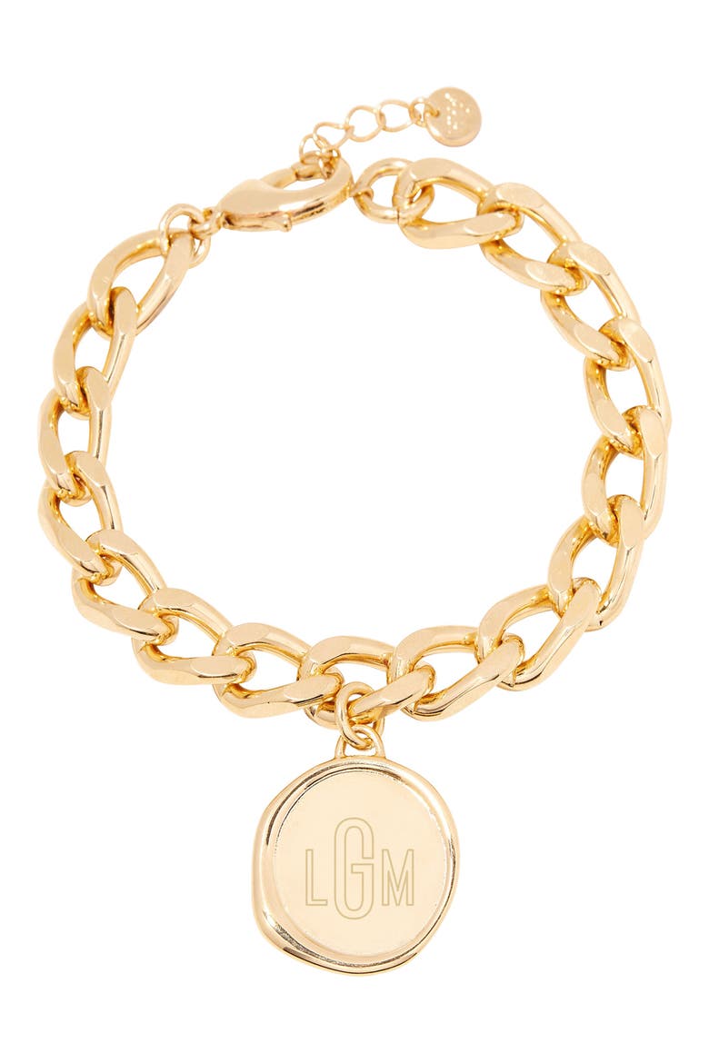 Sadie Personalized Monogram Bracelet, Main, color, GOLD