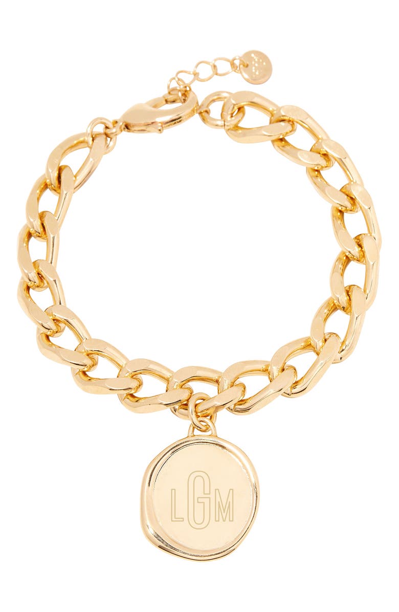 Brook and York Sadie Personalized Monogram Bracelet, Main, color, Gold
