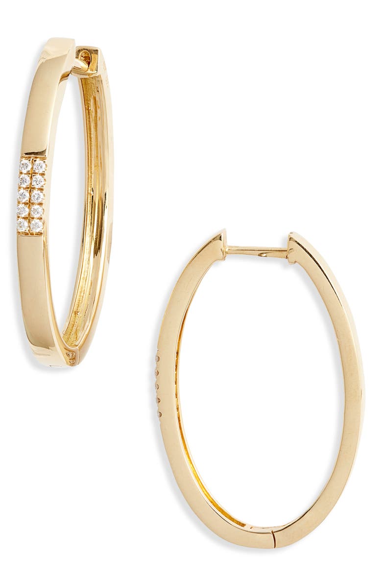Bony Levy Diamond Oval Hoop Earrings, Main, color, 