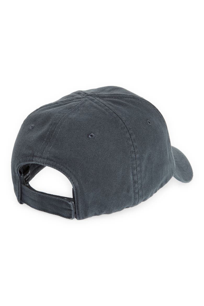 Embroidered Logo Organic Cotton Baseball Cap, Alternate, color, DARK GREY/ WHITE
