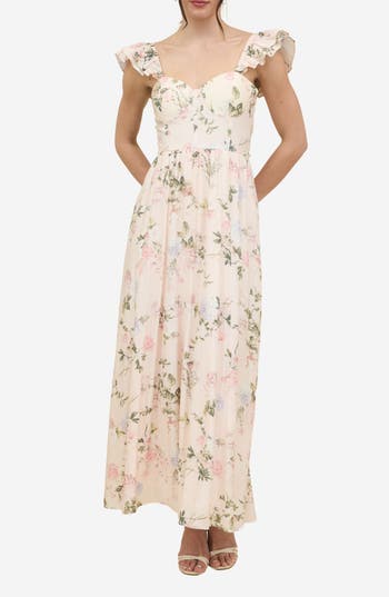 BLU PEPPER BLU PEPPER FLORAL RUFFLE MAXI SUNDRESS