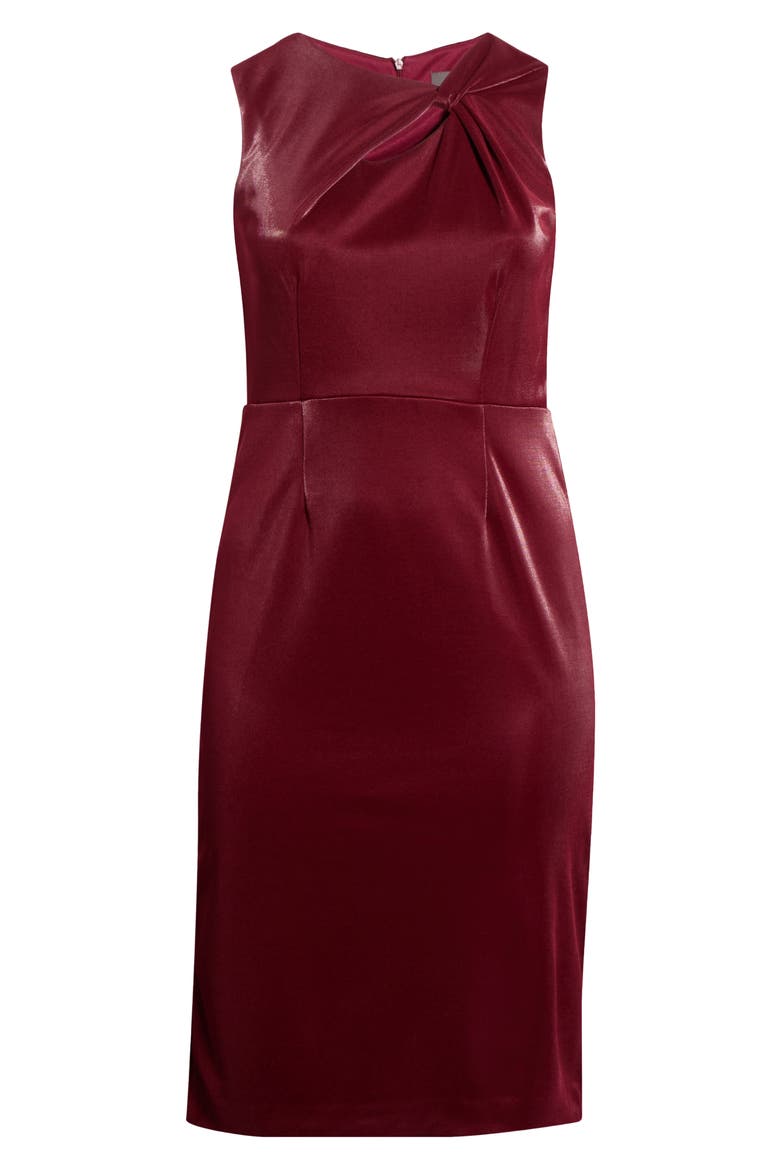 Knot Neck Sleeveless Midi Dress, Alternate, color, WINE