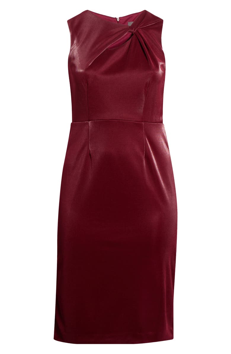 Julia Jordan Knot Neck Sleeveless Midi Dress, Main, color, Wine