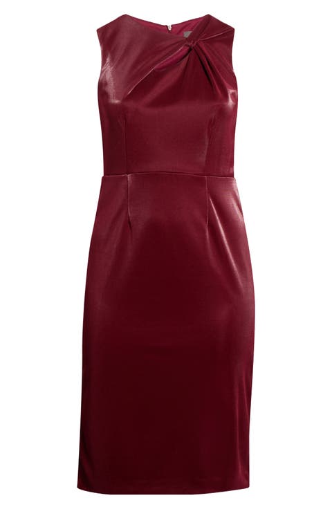 Knot Neck Sleeveless Midi Dress (Plus)