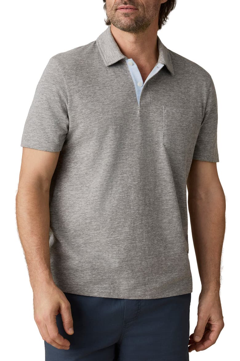 Breeze Burnout Pocket Polo, Main, color, CAVE GREY HEATHER