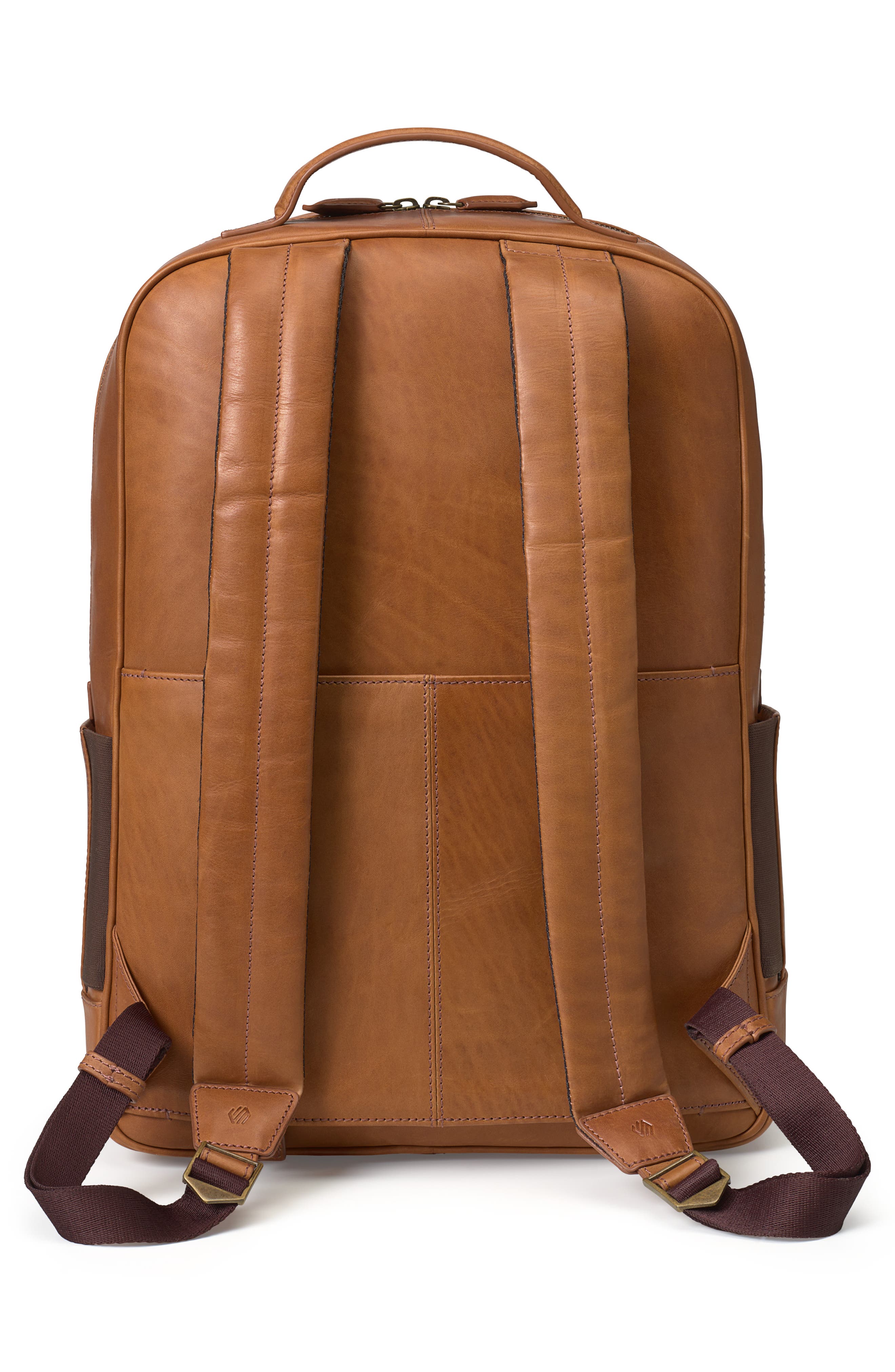 Johnston & Murphy Rhodes Leather Backpack, Alternate, color, Tan