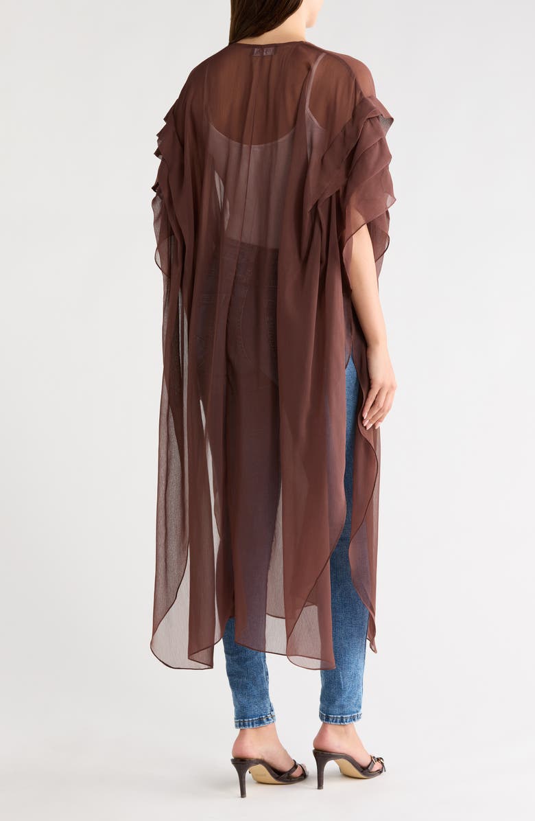BCBGeneration Solid Pleated Chiffon Duster, Alternate, color, Brown