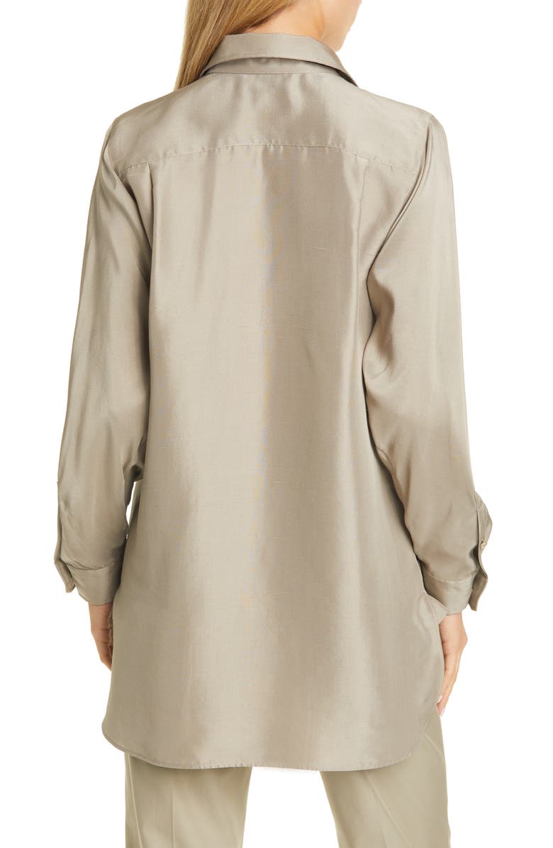 Max Mara Tefrite Silk Tunic Shirt, Alternate, color, 