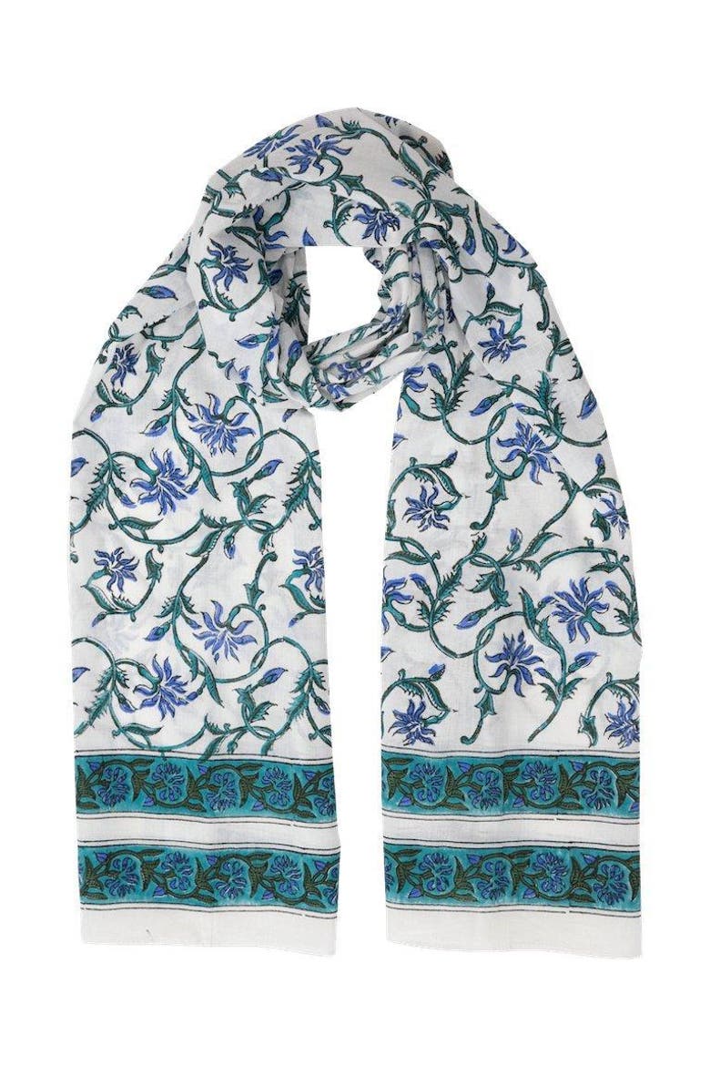 Vintage Floral Scarf, Alternate, color, Green