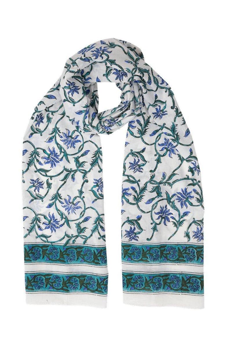 Passion Lilie Vintage Floral Scarf, Alternate, color, Green