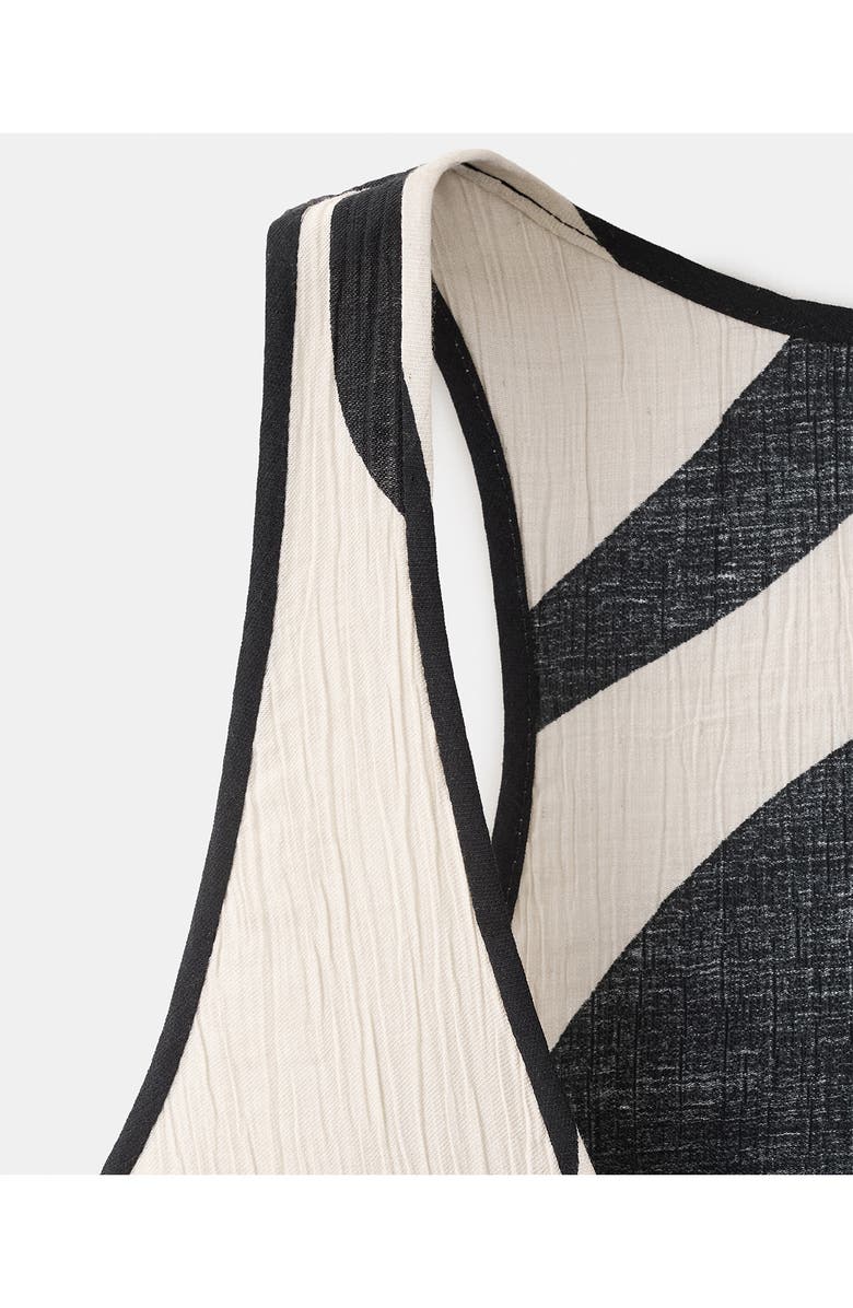 MANGO Print Sleeveless Crop Top, Alternate, color, Black